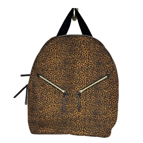 Stella & Dot Leopard Print Backpack Nylon Travel Laptop Everyday Chic Bag main image 8